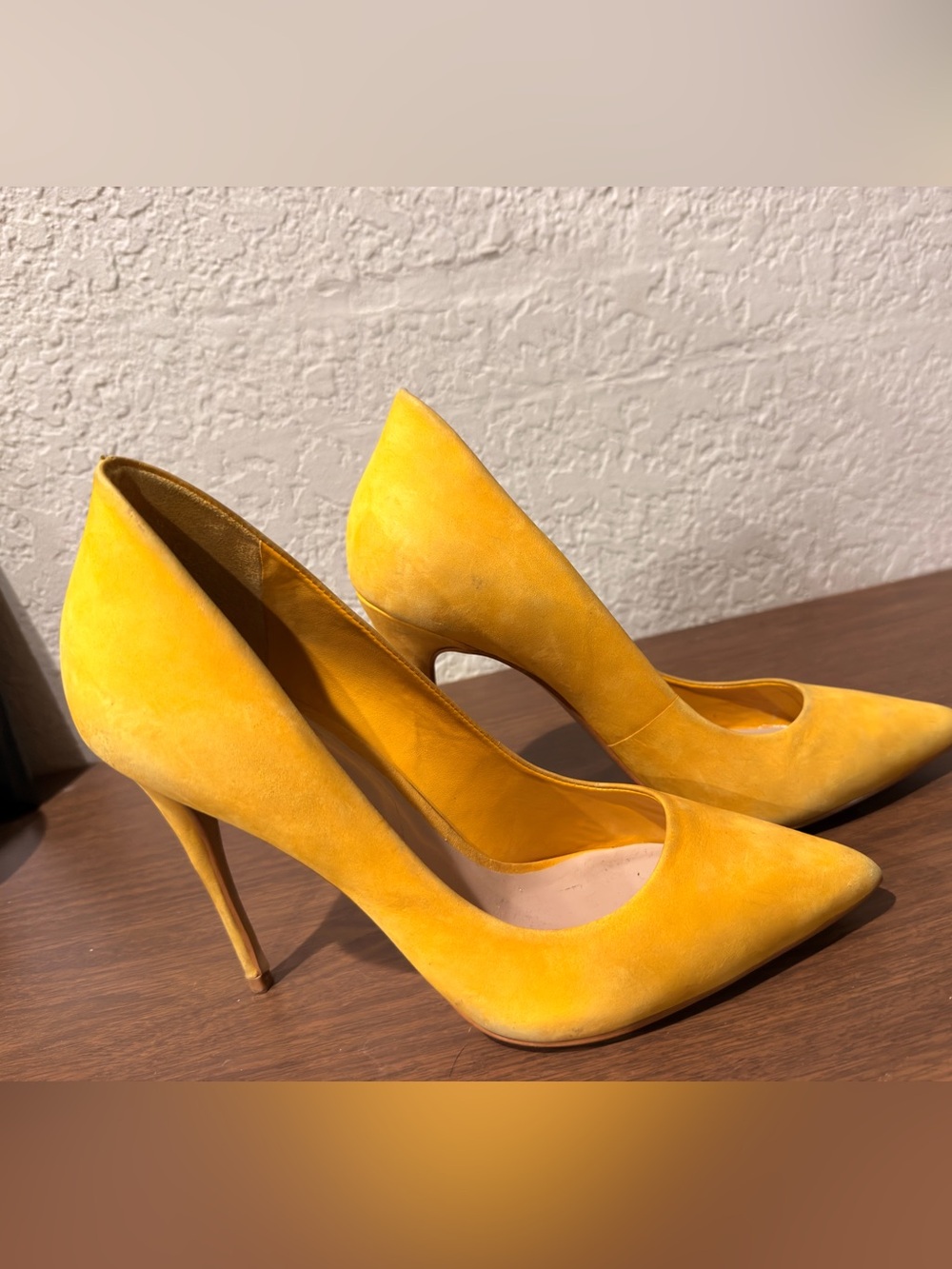 Aldo Mustard Yellow Pointed-Toe High Heels 8.5 womens heels